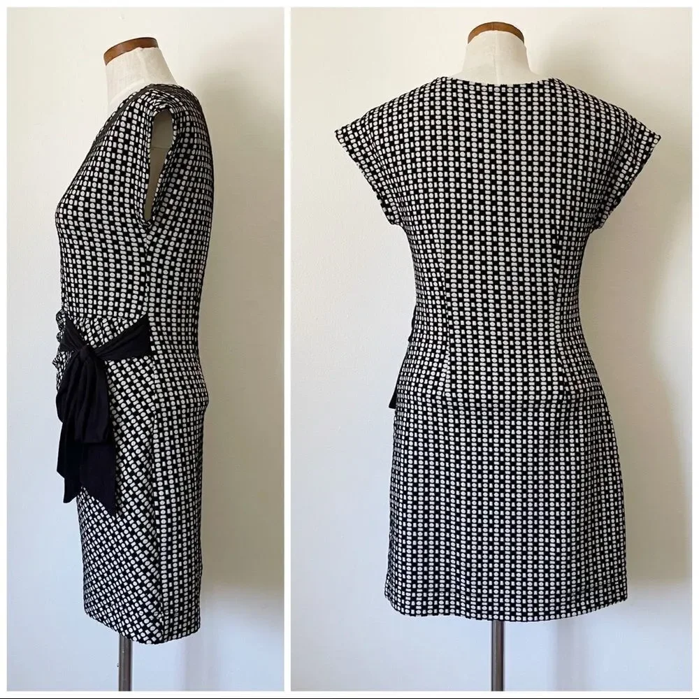 Anthropologie Saturday Sunday Isabel Bow tie midi dress size XS preowned - Picture 5 of 6